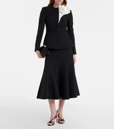 Roland Mouret Floral-appliqué peplum crêpe blazer | Thumbnail 5 Roland Mouret Floral-appliqué peplum crêpe blazer | Thumbnail 5