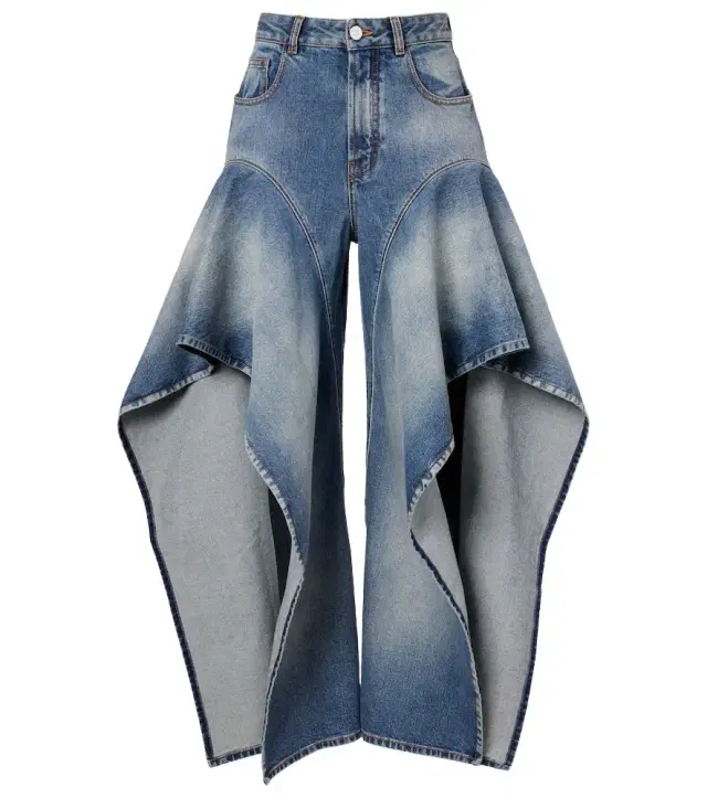 Alaïa Ruffled wide-leg jeans