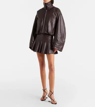 Alaïa Alaïa Pleated leather miniskirt | Thumbnail 2