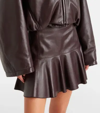 Alaïa Alaïa Pleated leather miniskirt | Thumbnail 3