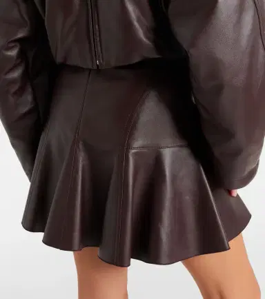 Alaïa Alaïa Pleated leather miniskirt | Thumbnail 4