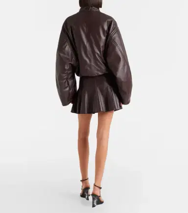 Alaïa Alaïa Pleated leather miniskirt | Thumbnail 5