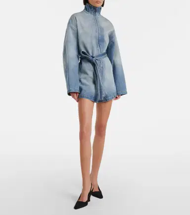 Alaïa Alaïa Belted cotton denim romper | Thumbnail 2 Alaïa Alaïa Belted cotton denim romper | Thumbnail 2
