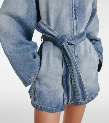 Alaïa Alaïa Belted cotton denim romper | Thumbnail 3 Alaïa Alaïa Belted cotton denim romper | Thumbnail 3