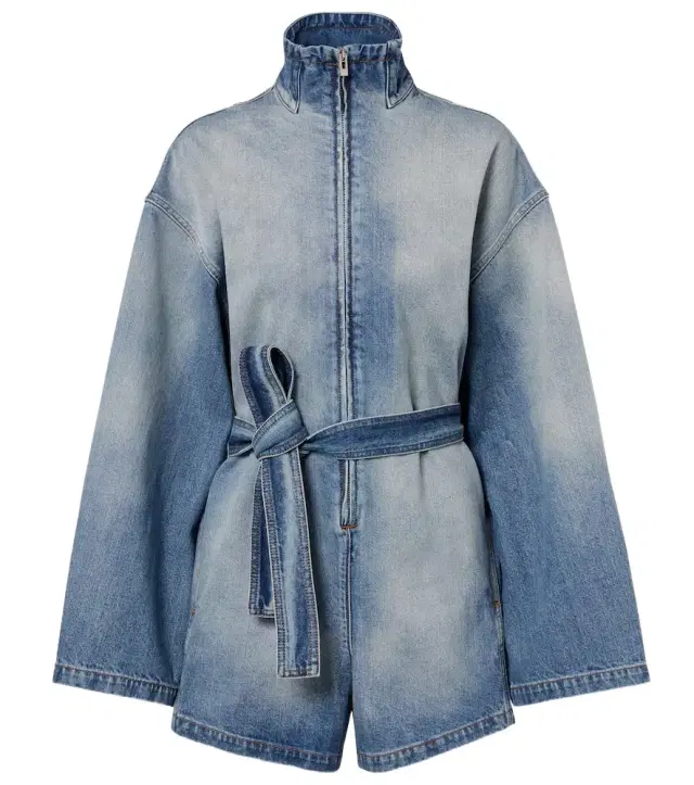 Alaia Alaïa Belted cotton denim romper