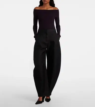 Alaia Alaïa Ribbed-knit off-shoulder bodysuit | Thumbnail 3