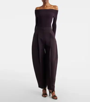 Alaia Alaïa Ribbed-knit off-shoulder bodysuit | Thumbnail 5