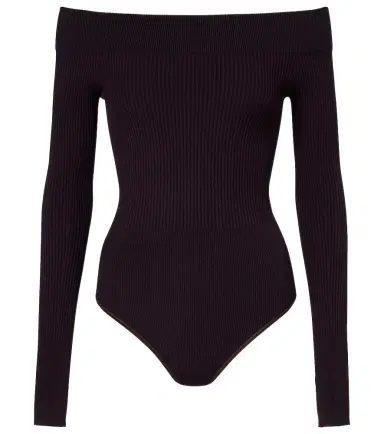 Alaia Alaïa Ribbed-knit off-shoulder bodysuit | Thumbnail 1