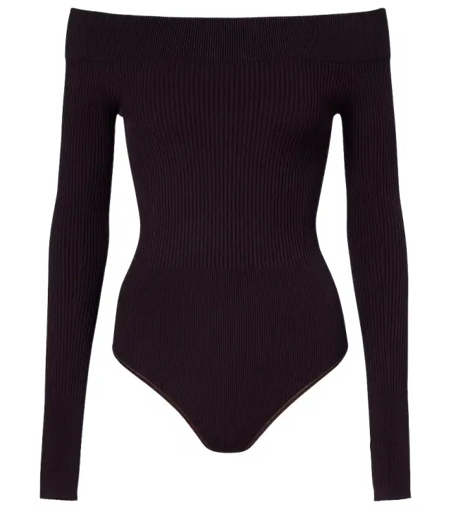 Alaia Alaïa Ribbed-knit off-shoulder bodysuit