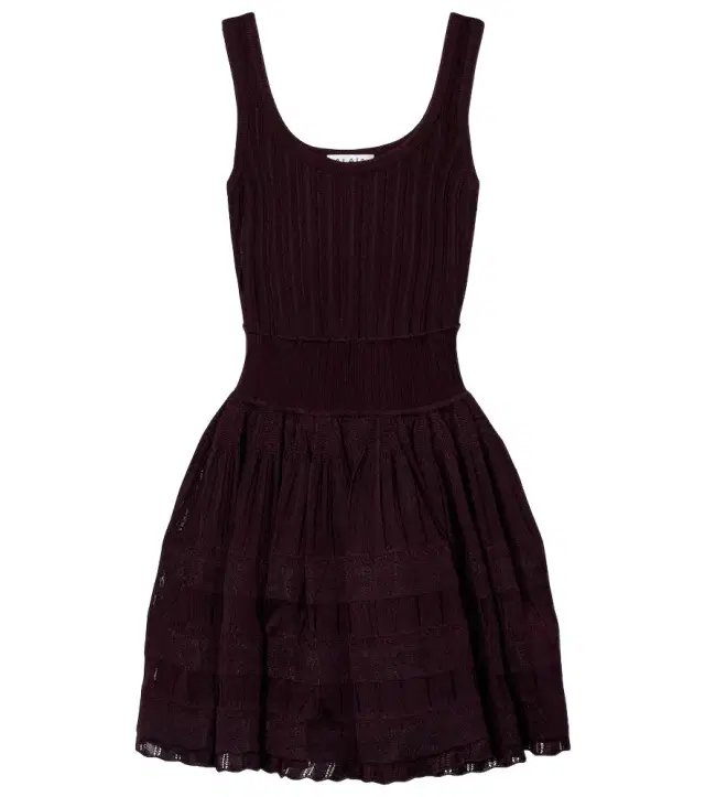 Alaia Alaïa Ribbed-knit scalloped minidress