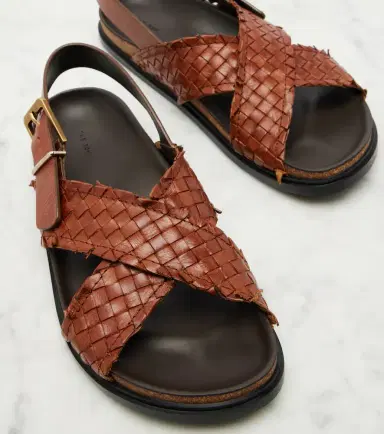 The Row Buckle woven leather sandals | Thumbnail 2