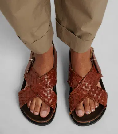 The Row Buckle woven leather sandals | Thumbnail 6