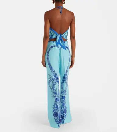 Etro Floral silk straight pants | Thumbnail 4