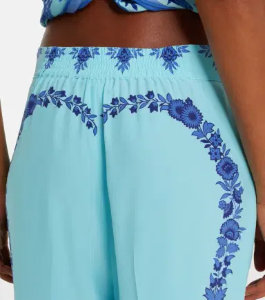 Etro Floral silk straight pants | Thumbnail 5