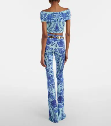 Etro Printed jersey flared leggings | Thumbnail 4
