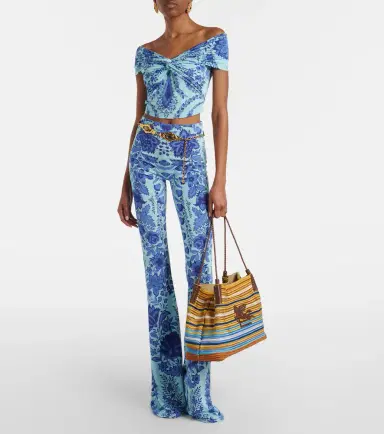 Etro Printed jersey flared leggings | Thumbnail 6