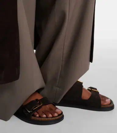 The Row Buckle suede slides | Thumbnail 2