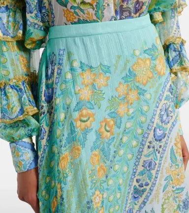 Etro Floral asymmetric silk maxi skirt | Thumbnail 2