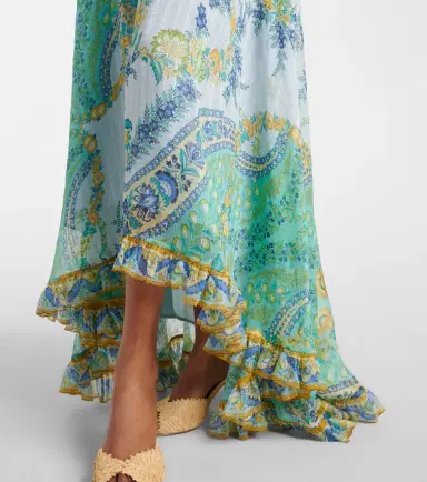 Etro Floral asymmetric silk maxi skirt | Thumbnail 5