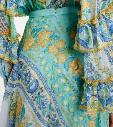 Etro Floral asymmetric silk maxi skirt | Thumbnail 6