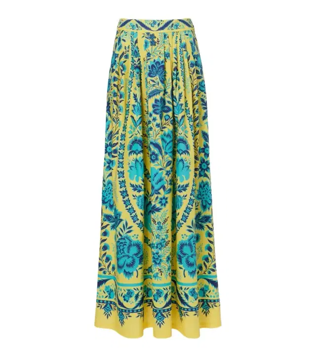 Printed cotton maxi skirt