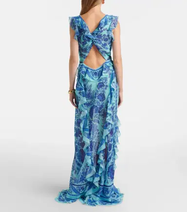 Etro Floral ruffled gown | Thumbnail 4