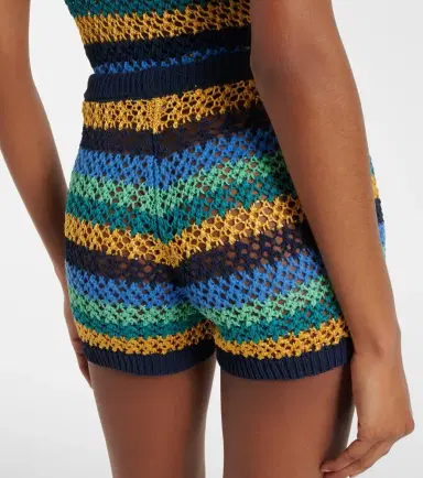 Etro Crochet striped cotton-blend shorts | Thumbnail 5