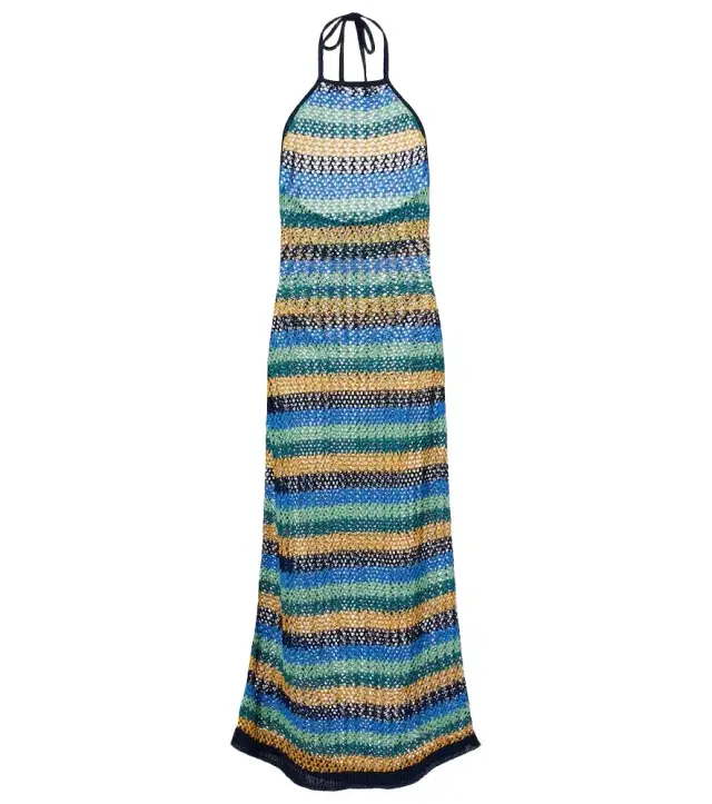 Striped cotton-blend maxi dress