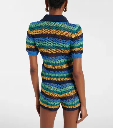 Etro Knitted striped cotton-blend crop top | Thumbnail 2