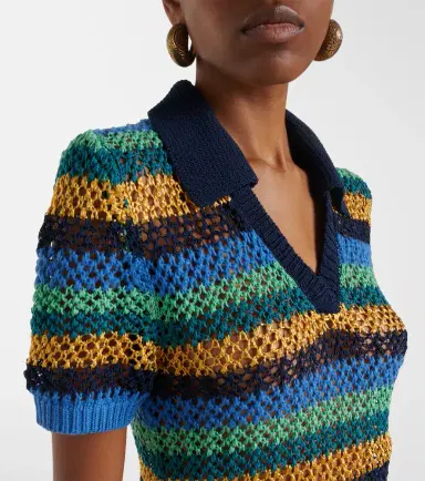 Etro Knitted striped cotton-blend crop top | Thumbnail 3