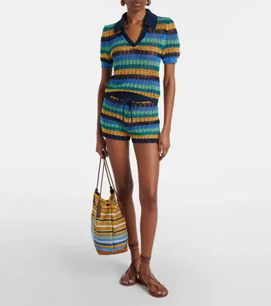 Etro Knitted striped cotton-blend crop top | Thumbnail 4