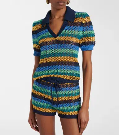 Etro Knitted striped cotton-blend crop top | Thumbnail 5