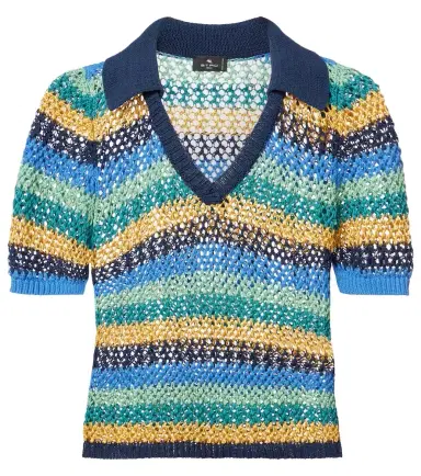 Etro Knitted striped cotton-blend crop top | Thumbnail 1