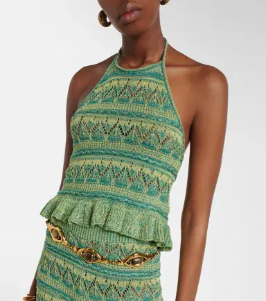 Etro Crochet halterneck cotton top | Thumbnail 4