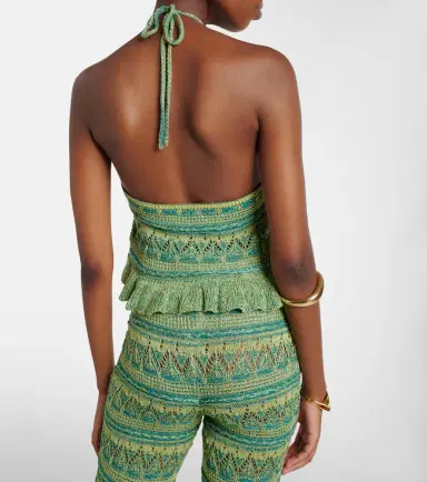 Etro Crochet halterneck cotton top | Thumbnail 6