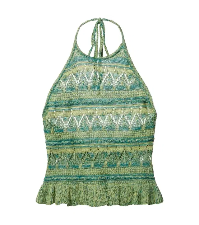 Crochet halterneck cotton top