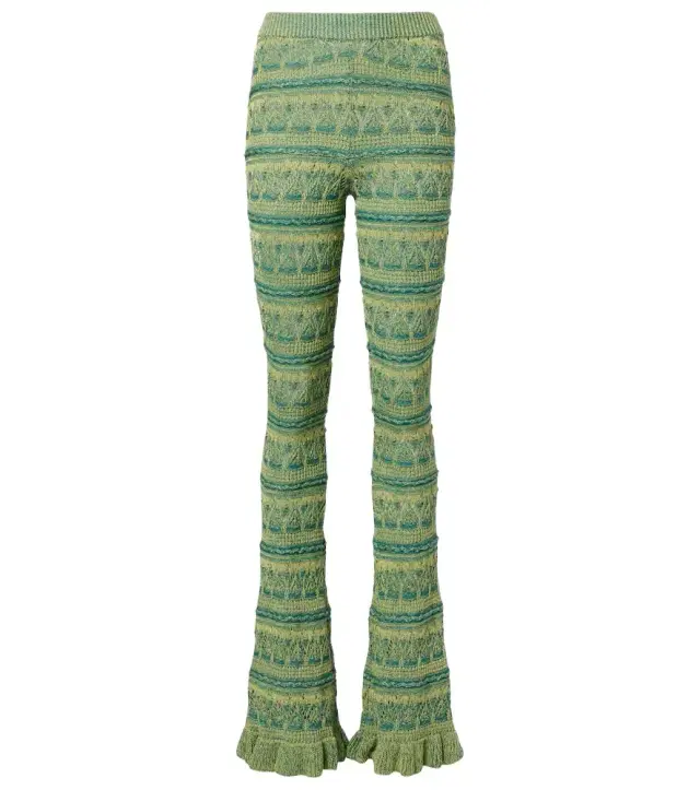 Crochet cotton flared pants