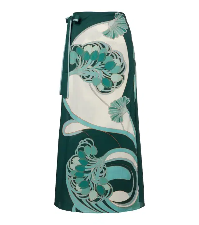 La DoubleJ Sarong floral cotton muslin wrap skirt