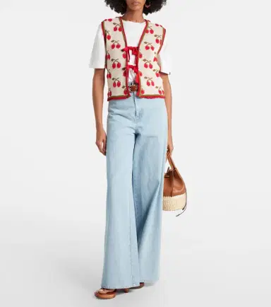 La DoubleJ Cherry cotton-blend intarsia vest | Thumbnail 2