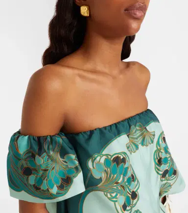La DoubleJ Sand Dollar printed silk top | Thumbnail 2