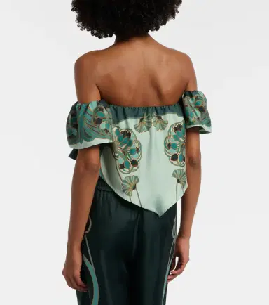 La DoubleJ Sand Dollar printed silk top | Thumbnail 3