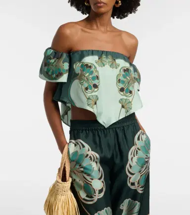 La DoubleJ Sand Dollar printed silk top | Thumbnail 4