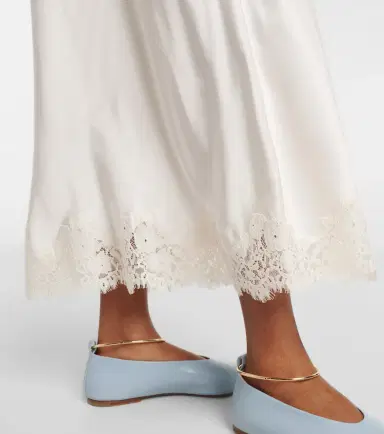 Rixo Matilde lace-trimmed satin slip skirt | Thumbnail 2 Rixo Matilde lace-trimmed satin slip skirt | Thumbnail 2