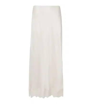 Rixo Matilde lace-trimmed satin slip skirt | Thumbnail 1 Rixo Matilde lace-trimmed satin slip skirt | Thumbnail 1