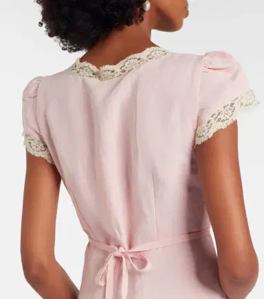 Rixo Clarice lace-trimmed linen-blend midi dress | Thumbnail 2
