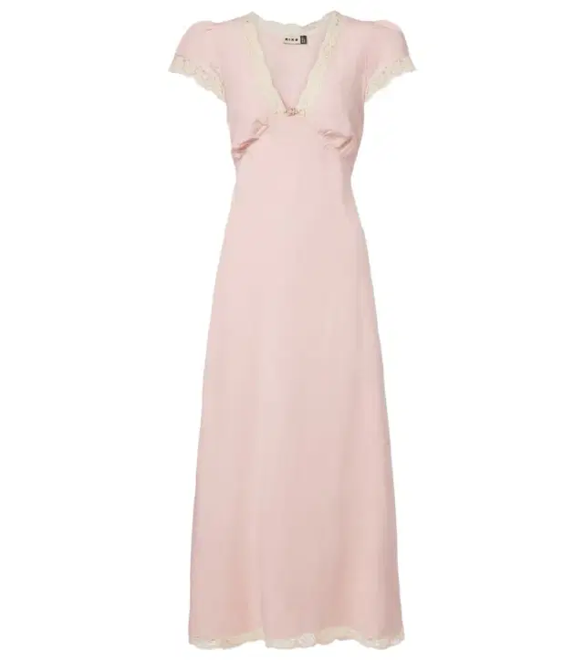 Clarice lace-trimmed linen-blend midi dress