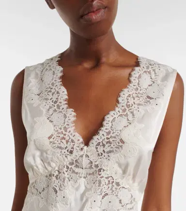 Rixo Emmie lace-trimmed satin top | Thumbnail 5
