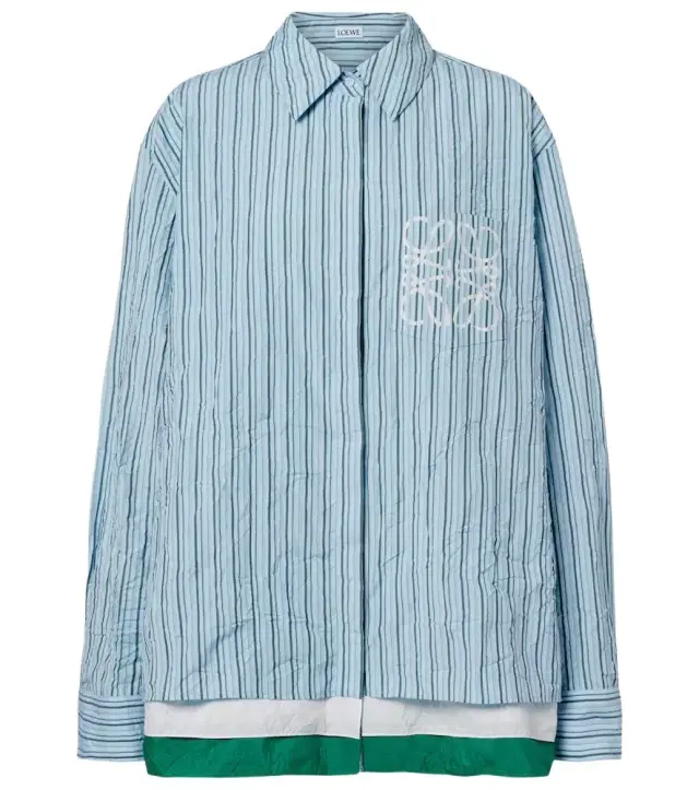 Loewe Anagram cotton-blend poplin shirt