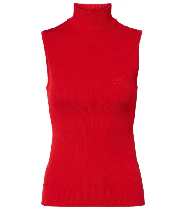 Double L ribbed-knit top