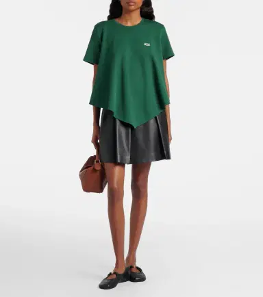 Loewe Asymmetric cotton-blend top | Thumbnail 4